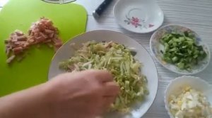 #салат#закуска#пекинская_капуста  САЛАТ ИЗ ПЕКИНСКОЙ КАПУСТЫ С ОГУРЦОМ И СУХАРИКАМИ.