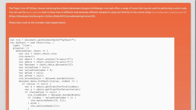 Dashed line for missing data in Chart.JS (spanGaps style) смотреть онлайн