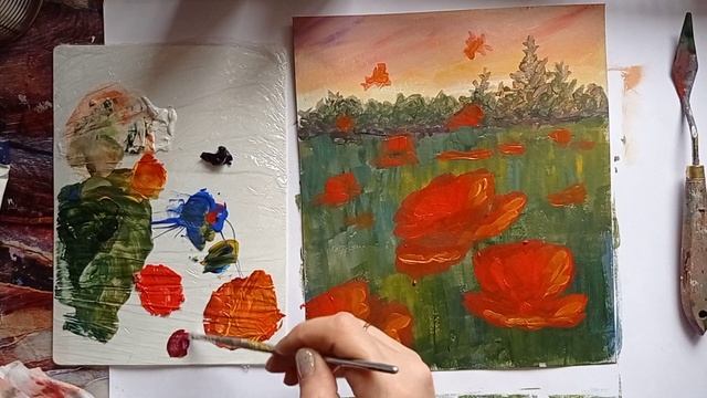Маки акрилом | Рисуем просто смотреть онлайн