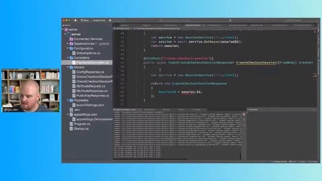 Add support for a #Dotnet server to a Stripe Checkout one time payments sample смотреть онлайн