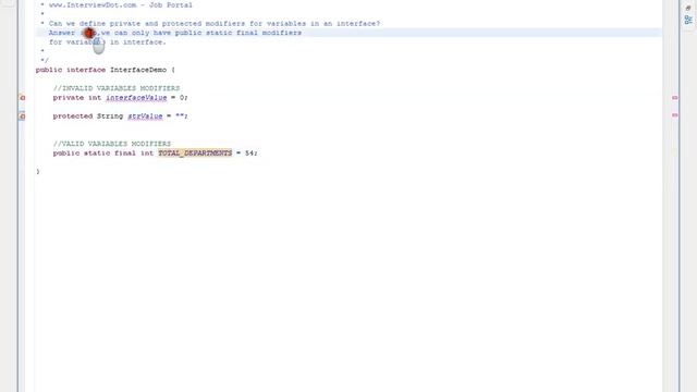 Is private ,protected modifiers for variables allowed an Java interface смотреть онлайн