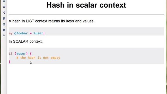 Beginner Perl Maven tutorial: 7.4 - hash in scalar context смотреть онлайн