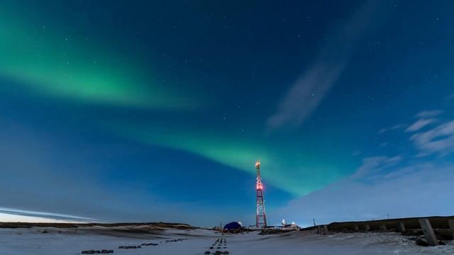 Северное сияние. Нарьян-Мар. 11.04.2022. 4K смотреть онлайн