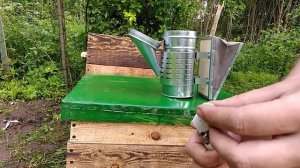 Запустил дымарь DP2 оцинкованный (с защитой и стаканом) с топливом на лечебных китайских травах.