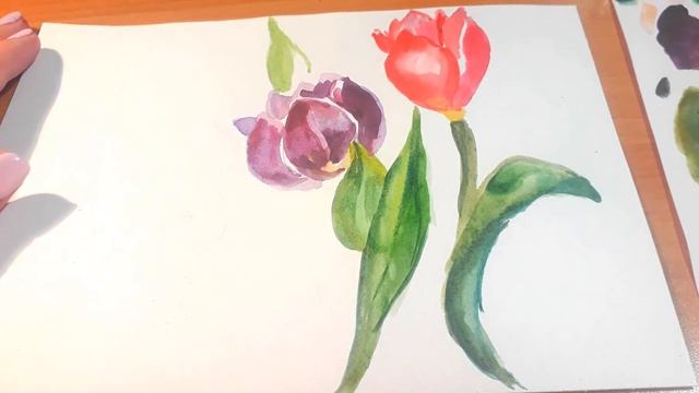 1 Мая. Как нарисовать открытку. АКВАРЕЛЬ смотреть онлайн