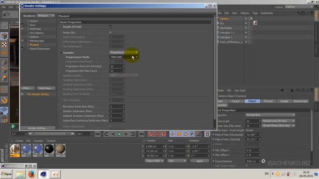 Cinema 4D / Рендеринг с HDRI картой и глубиной резкости смотреть онлайн