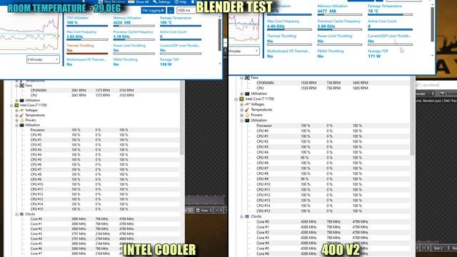 Deepcool Gammaxx 400 V2 vs Intel stock cooler смотреть онлайн