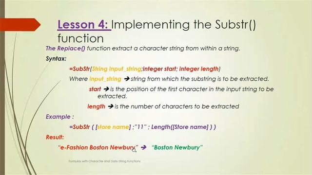 BusinessObjects Report Design II : Unit5 : Tutorial: Character and Date String Functions смотреть онлайн