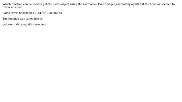 Wordpress: Function Get User Object By Username? смотреть онлайн