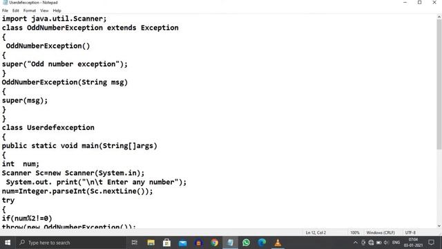 IMPLEMENTING USER DEFINED EXCEPTION HANDLING IN JAVA PROGRAMMING смотреть онлайн