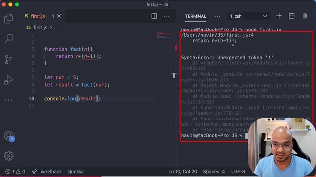 Factorial using Recursion | JavaScript смотреть онлайн