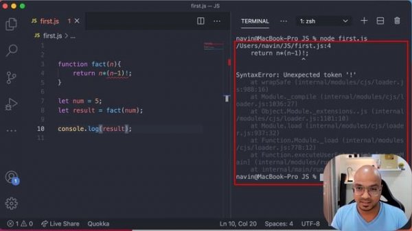 Factorial using Recursion | JavaScript
