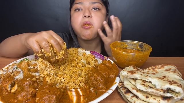 SPICY BUTTER CHICKEN ? WITH JEERA RICE AND BUTTER NAAN | BIG BITES MUKBANG | FOOD EATING VIDEOS смотреть онлайн