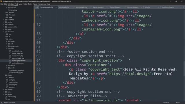 Integrate HTML Template in Laravel Project | Laravel Blog Website Project Tutorial For Beginners смотреть онлайн