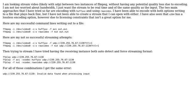 Lossless Video Streaming with FFmpeg смотреть онлайн