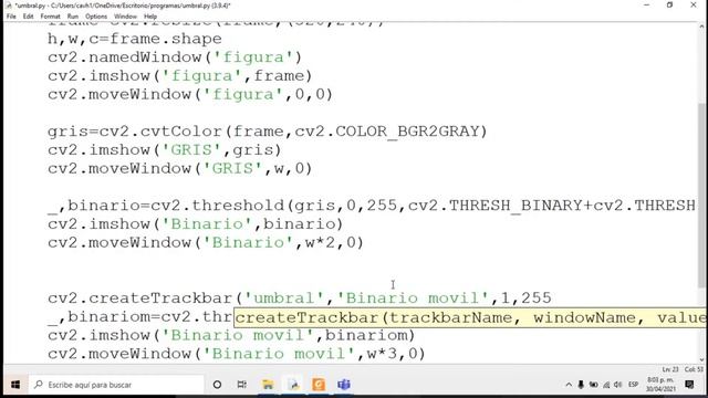 Umbralización variable con una barra deslizable utilizando Python y OpenCV смотреть онлайн