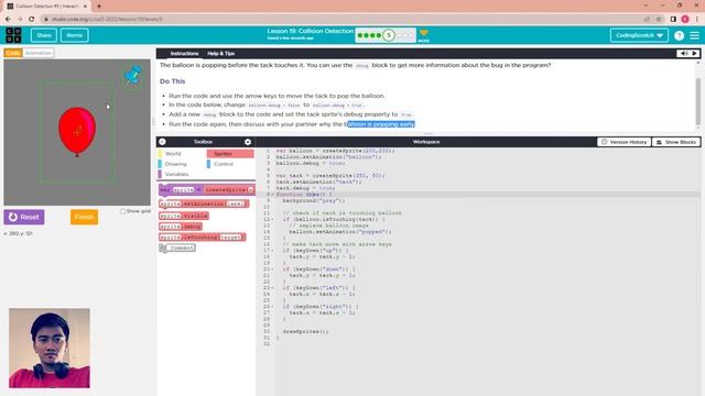 Code.org Lesson 19 Collision Detection | Unit 3- Interactive Animations and Games | Full Answer смотреть онлайн