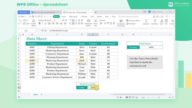[WPS Academy] 2.4.0 Excel:The Trace Precedents function смотреть онлайн
