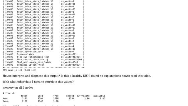 Databases: howto read/interpret "show engine innodb mutex" output? смотреть онлайн