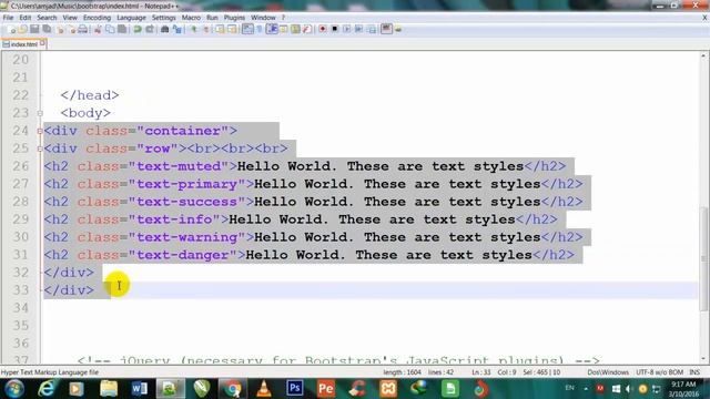 bootstrap-5 -Text styles in bootstrap part-1 смотреть онлайн