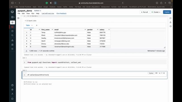 42. Count Distinct Values In Column | PySpark countDistinct смотреть онлайн