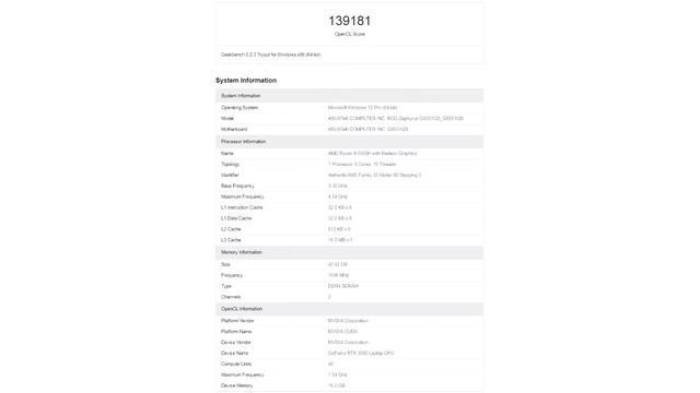 Mobile GeForce RTX 3080 16 GB demonstrated its capabilities in Geekbench 5 смотреть онлайн