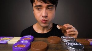 ASMR MILKA CHOCOLATE COVERED WAFER (Crunchy Eating Sounds) No Talking | McBang ASMR