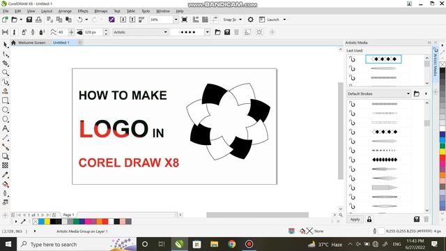 How to make new designs using Corel Draw x8 tools. смотреть онлайн