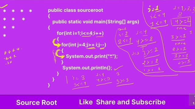 Lec - 35 : Write a java Program to print Star Pattern in Java || Source Root смотреть онлайн