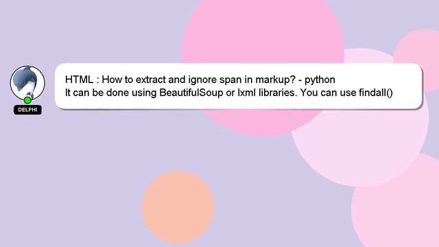 HTML : How to extract and ignore span in markup? - python смотреть онлайн