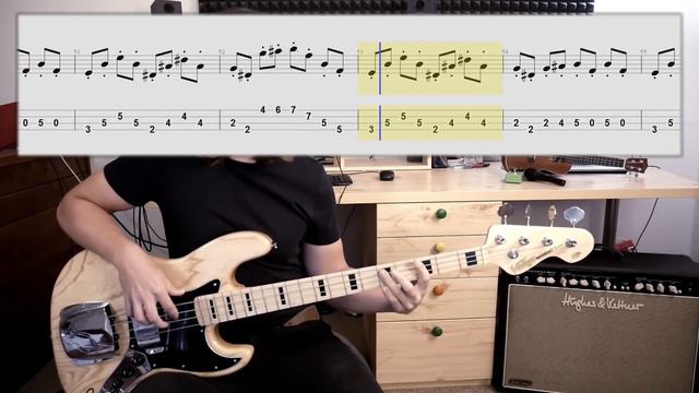 The Black Eyed Peas - Let's Get It Started (bass cover with tabs in video) смотреть онлайн