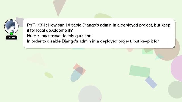PYTHON : How can I disable Django's admin in a deployed project, but keep it for local development? смотреть онлайн