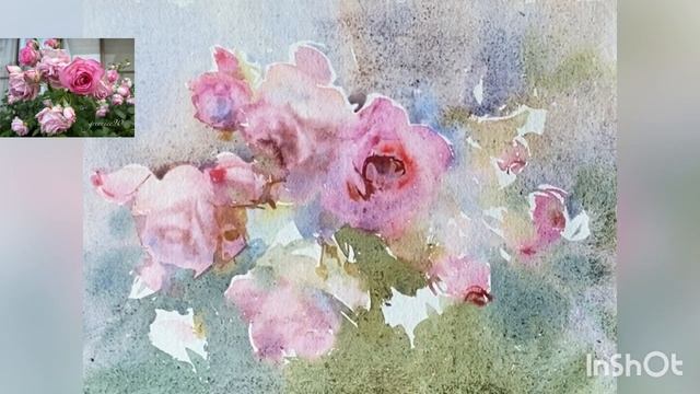 Розы, акварель. #акварель #watercolor #watercolourpainting #workinprocess