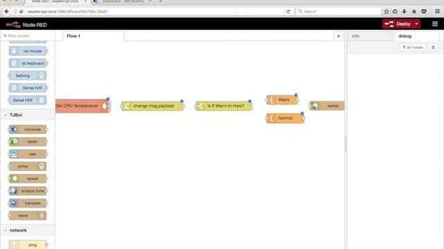 Train TJBot to Measure CPU Temperature in Node-RED смотреть онлайн