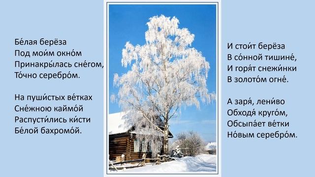 Сергей Есенин Берёза / Sergey Yesenin Birch / учим русский по стихам / રશિયન પાઠ / Дарсҳои русӣ