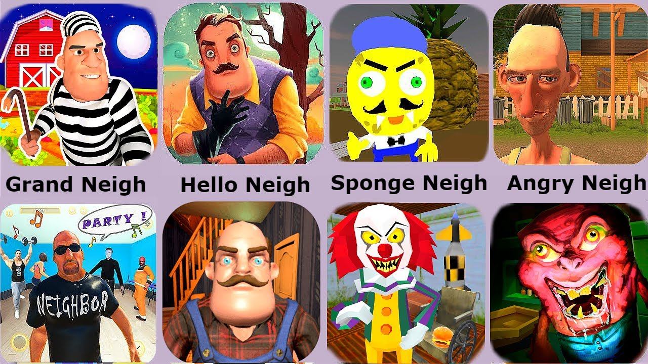 Angry Neighbor,Hello Neighbor,Sponge Neighbor,Scary Neighbor,Clown Neighbor смотреть онлайн