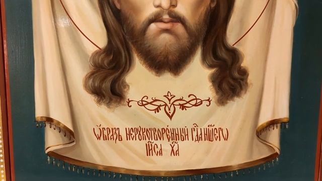 Рукописная икона Спас Нерукотворный масло смотреть онлайн