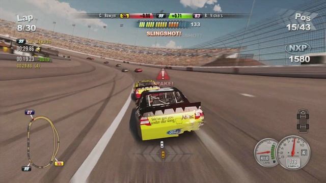 Catch fence glitch at Las Vegas | NASCAR The Game 2011 смотреть онлайн