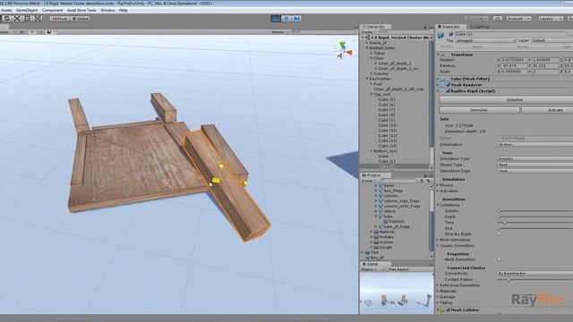 RayFire for Unity. Rigid. 11 Nested Cluster. смотреть онлайн