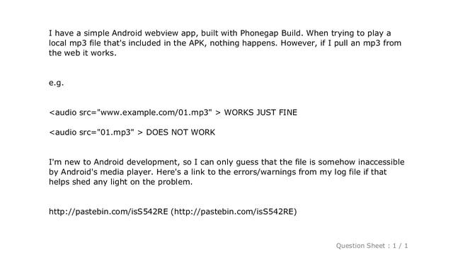 HTML : Playing local audio file in Android webview app смотреть онлайн