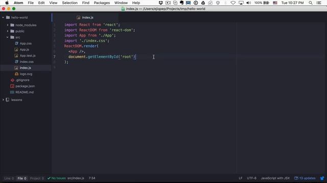 React - #1 - react-create-app - пишем простой компонент смотреть онлайн