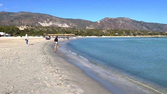 Elafonissi Beach, Crete, Greece - 4K Relaxing Tour Walk смотреть онлайн