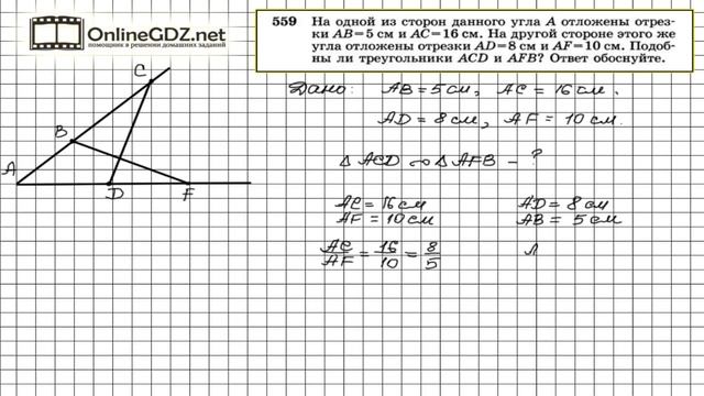 Задание № 559 — Геометрия 8 класс (Атанасян) смотреть онлайн