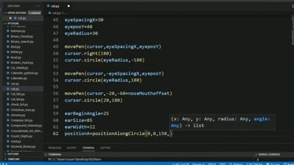Draw Cat |Full Python code||Python turtle