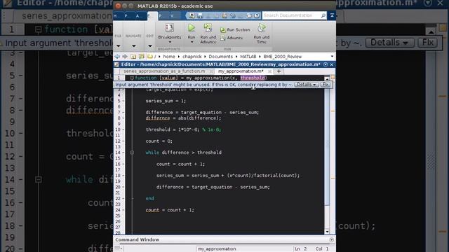 Series Approximation of e^x as function in Matlab смотреть онлайн