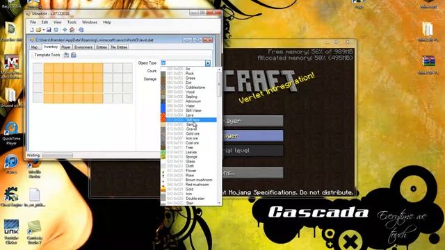 Working Minecraft ``Hack`` (Inventory editor) смотреть онлайн
