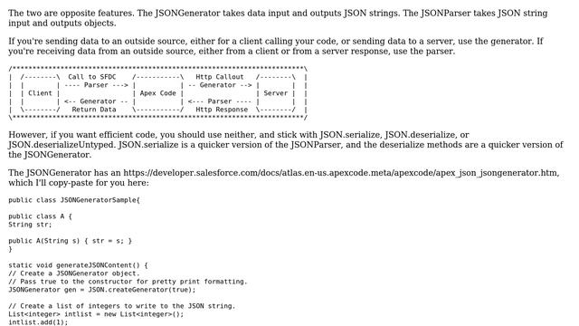 Salesforce: What is difference between JSON generator and JSON parser? смотреть онлайн