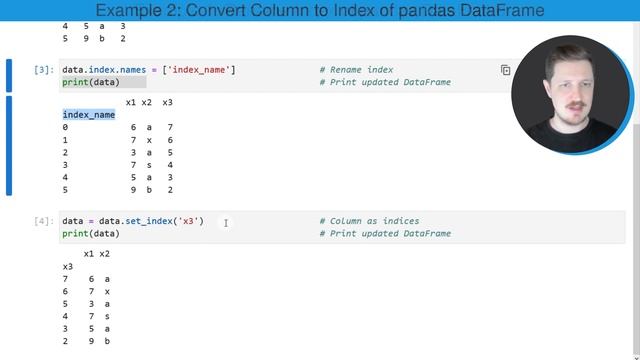 Rename Index of pandas DataFrame in Python (2 Examples) | Change Name | Convert Column to Indices смотреть онлайн