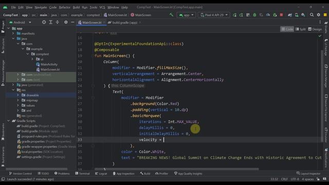 Moving Animation with Marquee Effect and Jetpack Compose смотреть онлайн