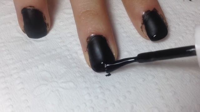 Matte Black French Tip Manicure by CuteNailArt смотреть онлайн